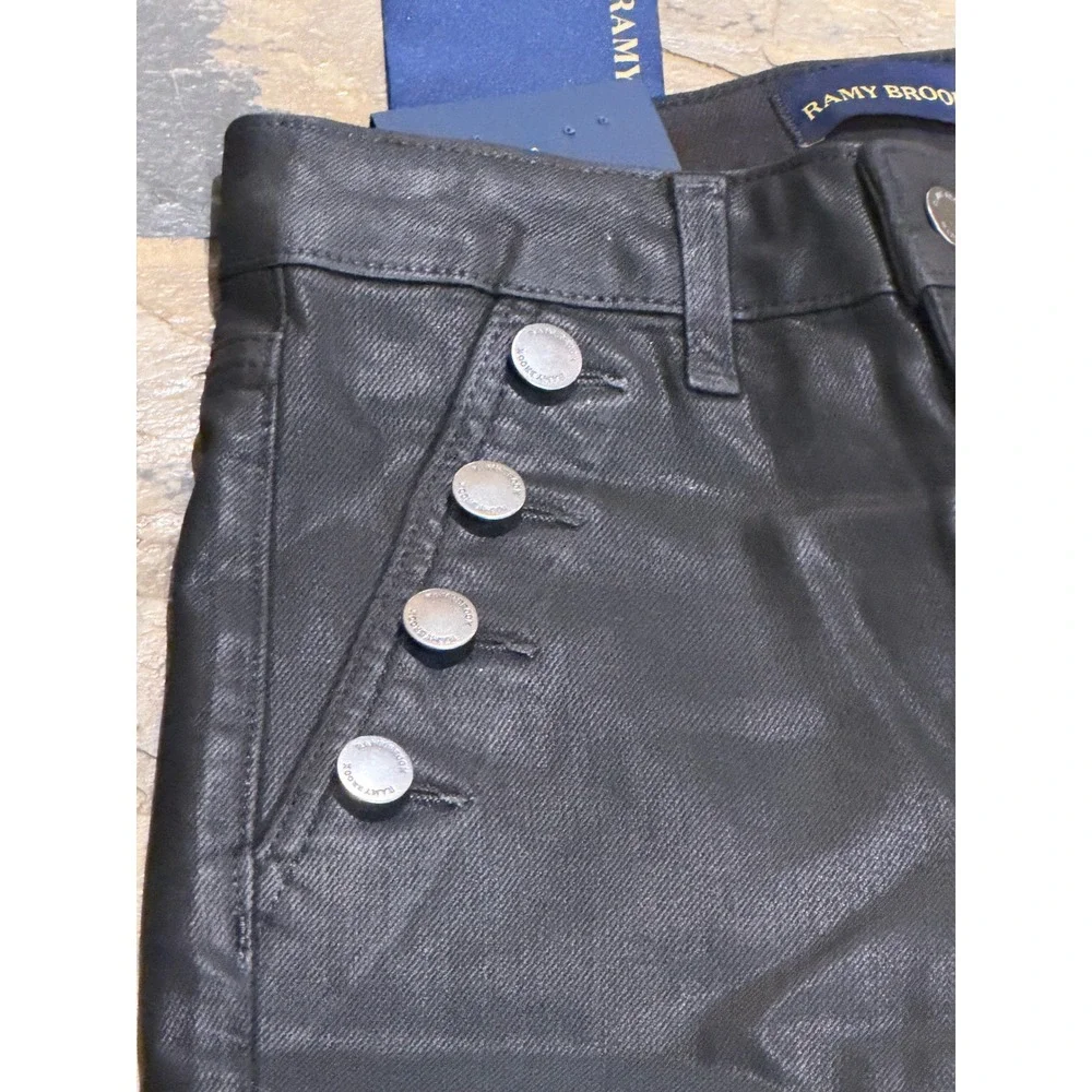 NWT $275 RAMY Brook Helena High-Rise Flare Coated Japanese Denim Sailor Jean  26 - Picture 9 of 15